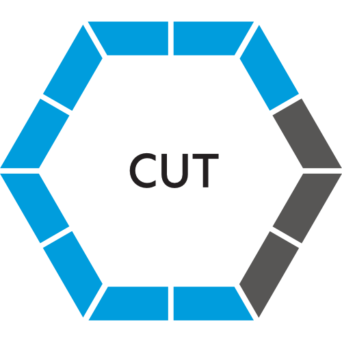 Der Schleifgrad von Medium Cut ist 9 von 12